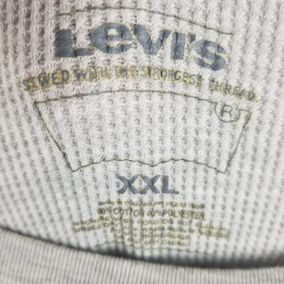 Levi's Strauss & Co Men's Gray Waffle Knit Long-Sleeve Thermal Shirt Sz XXL - Picture 4 of 5